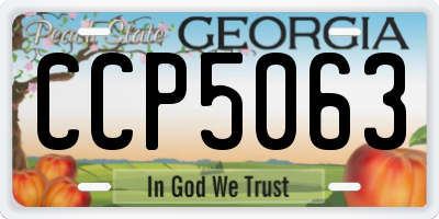 GA license plate CCP5063