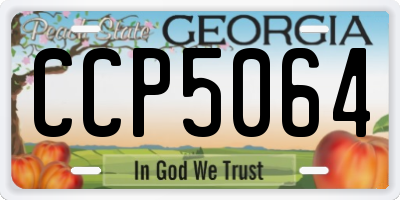GA license plate CCP5064