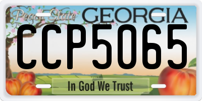 GA license plate CCP5065