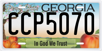 GA license plate CCP5070