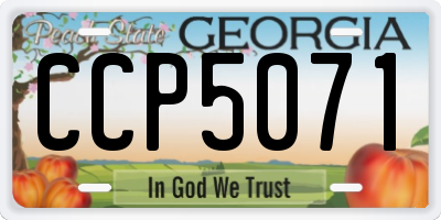 GA license plate CCP5071