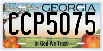 GA license plate CCP5075