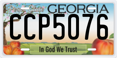 GA license plate CCP5076