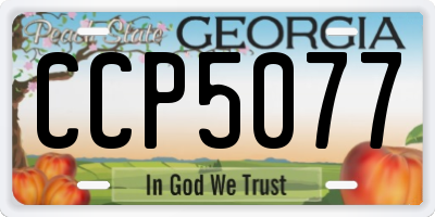 GA license plate CCP5077