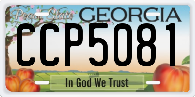GA license plate CCP5081