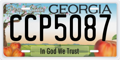 GA license plate CCP5087