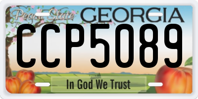 GA license plate CCP5089