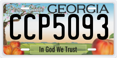GA license plate CCP5093