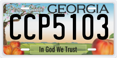 GA license plate CCP5103