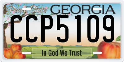 GA license plate CCP5109