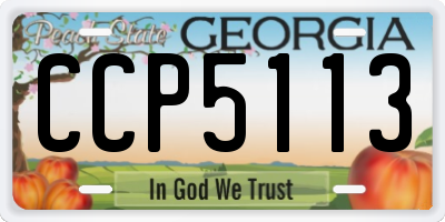 GA license plate CCP5113