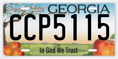 GA license plate CCP5115