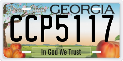 GA license plate CCP5117