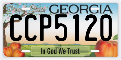 GA license plate CCP5120