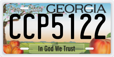 GA license plate CCP5122