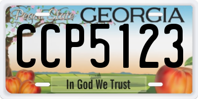 GA license plate CCP5123