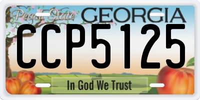 GA license plate CCP5125