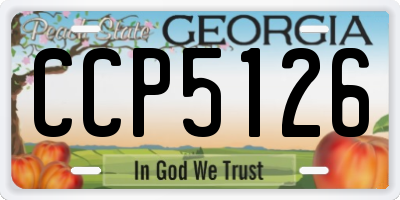 GA license plate CCP5126