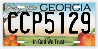 GA license plate CCP5129
