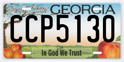 GA license plate CCP5130