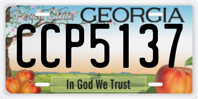 GA license plate CCP5137