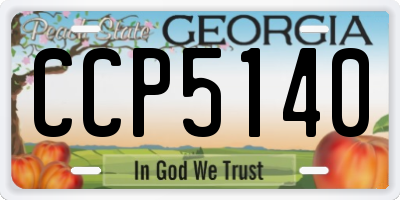 GA license plate CCP5140