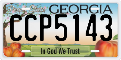GA license plate CCP5143