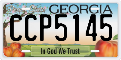 GA license plate CCP5145