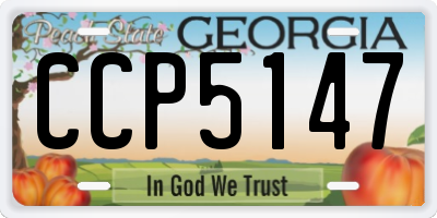 GA license plate CCP5147