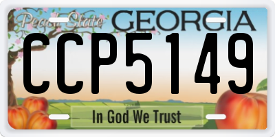 GA license plate CCP5149