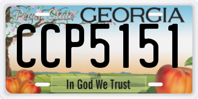 GA license plate CCP5151