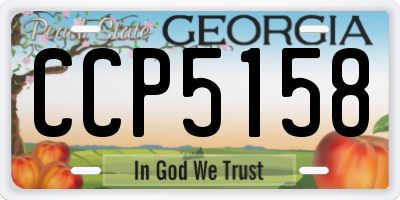 GA license plate CCP5158