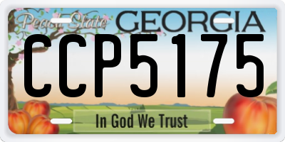 GA license plate CCP5175