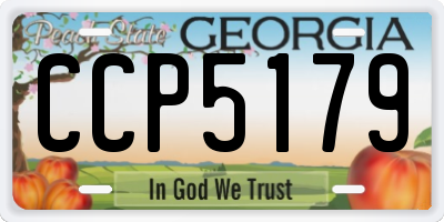 GA license plate CCP5179