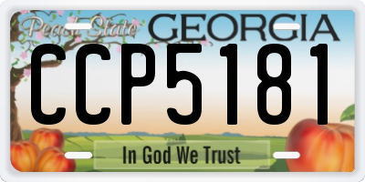 GA license plate CCP5181