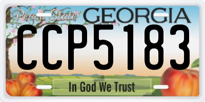 GA license plate CCP5183
