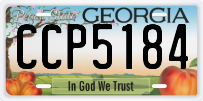 GA license plate CCP5184