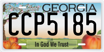 GA license plate CCP5185