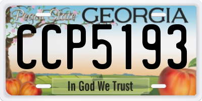GA license plate CCP5193