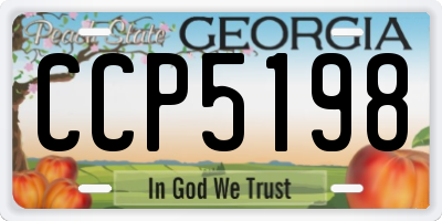 GA license plate CCP5198