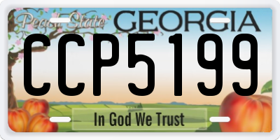 GA license plate CCP5199