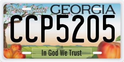 GA license plate CCP5205