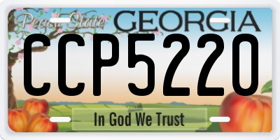 GA license plate CCP5220