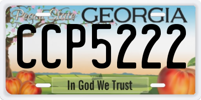 GA license plate CCP5222