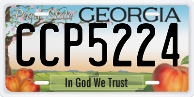 GA license plate CCP5224