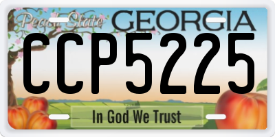 GA license plate CCP5225