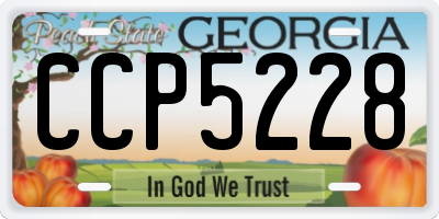 GA license plate CCP5228