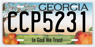 GA license plate CCP5231