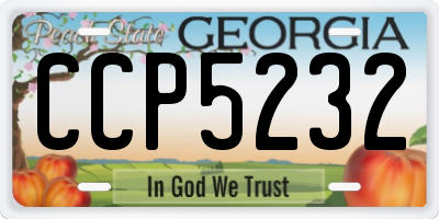 GA license plate CCP5232