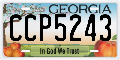 GA license plate CCP5243